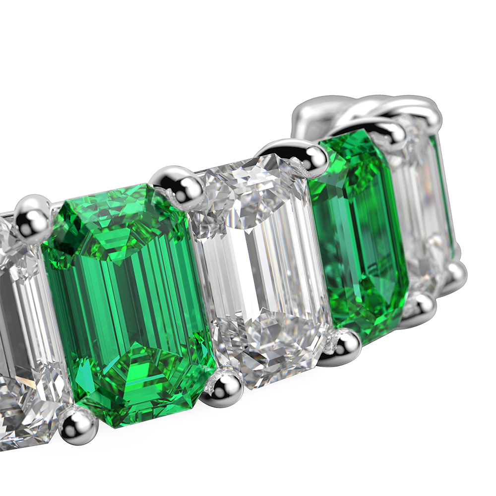 白金鑽石和祖母綠耳環