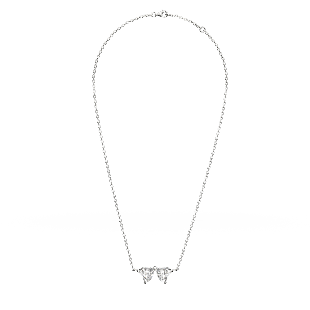 白金 4 克拉蝴蝶心形鑽石項鍊