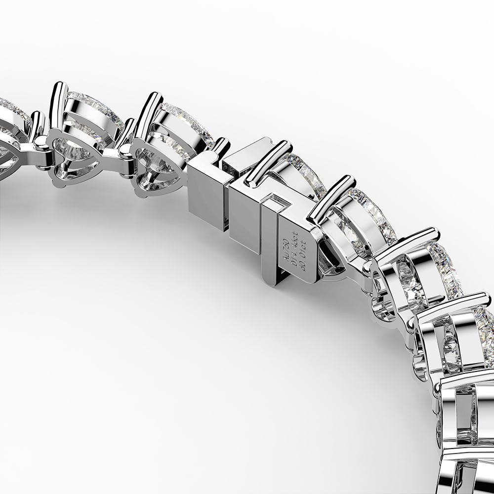 白金 50 分心形手鏈