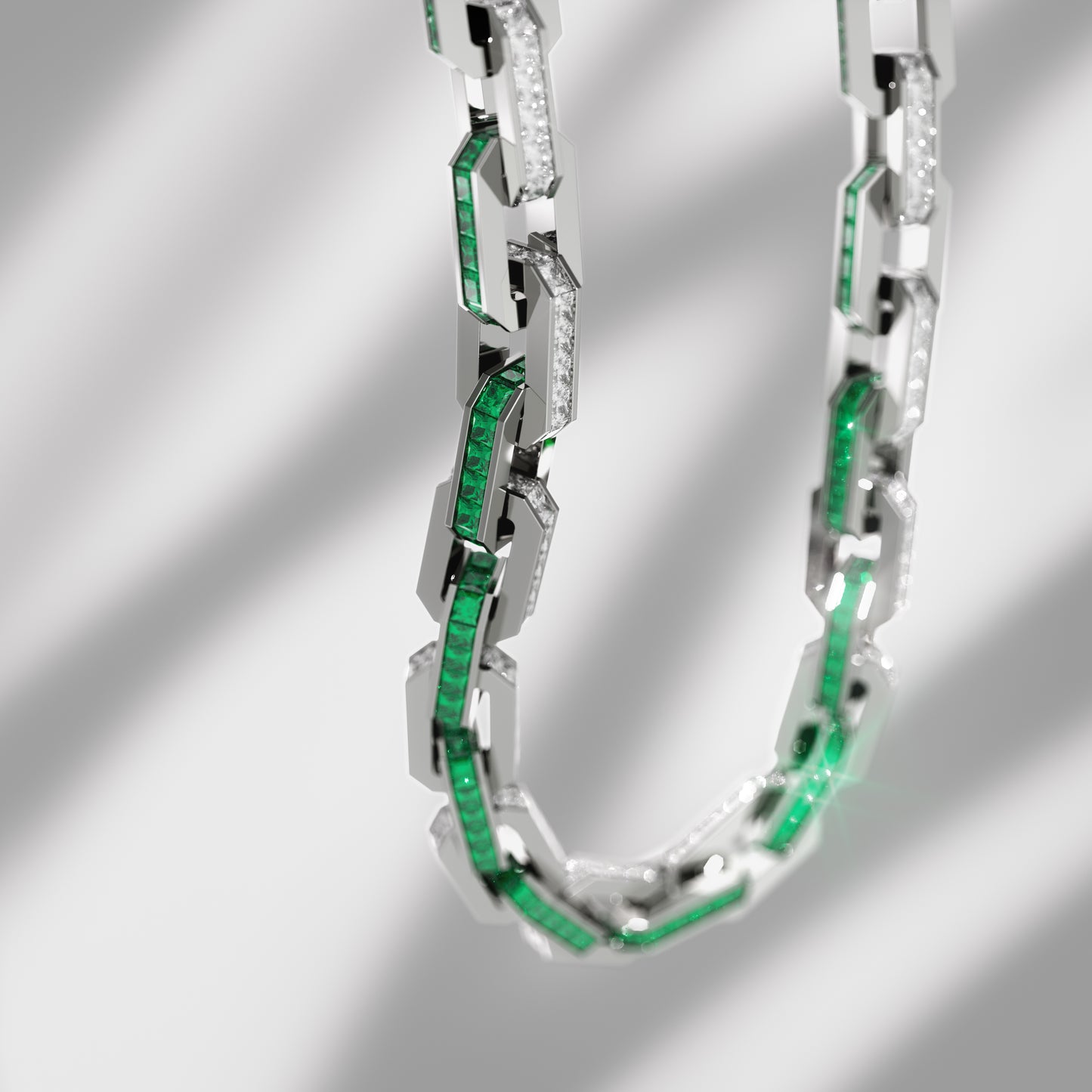 白金無色和祖母綠手鏈