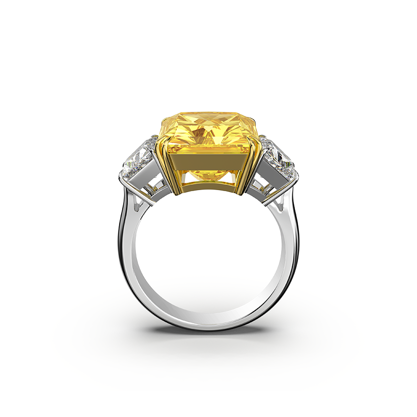 Weißgold Ring mit rechteckigem Diamanten
