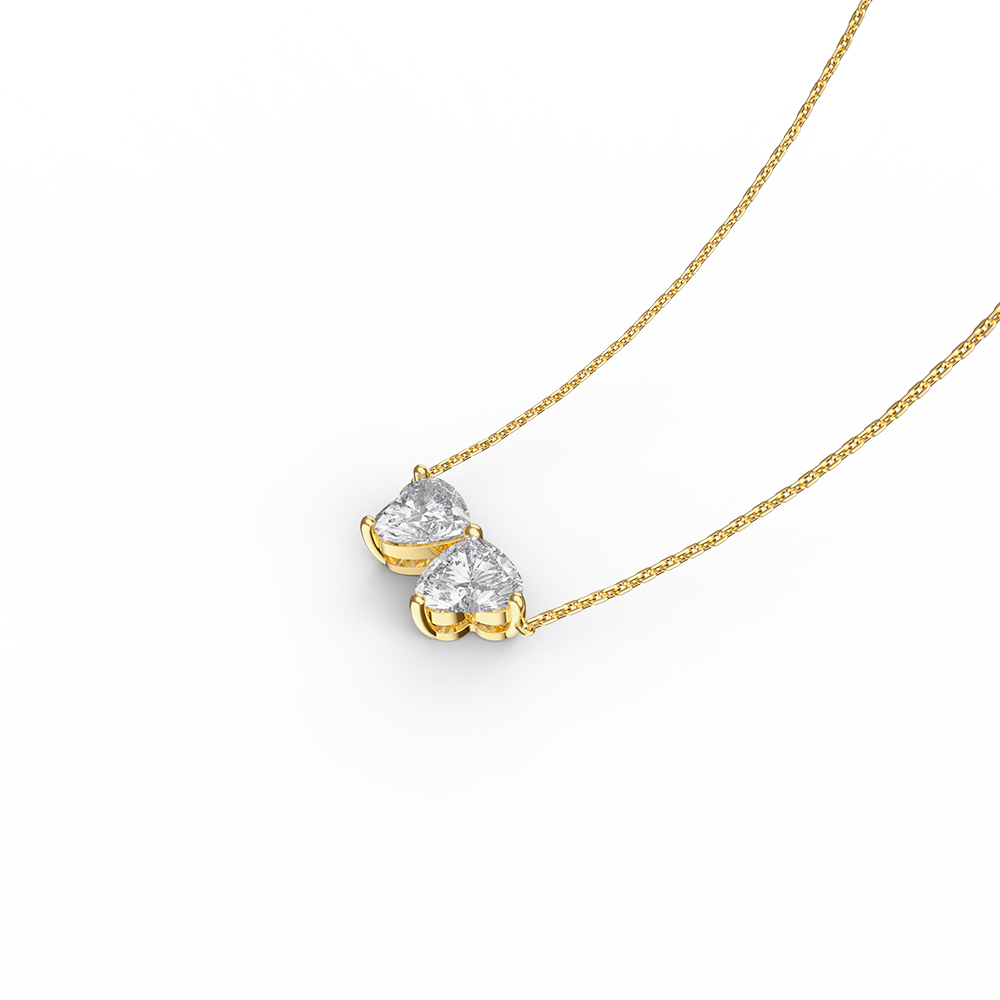 Gold Butterfly&Heart-shaped Necklace