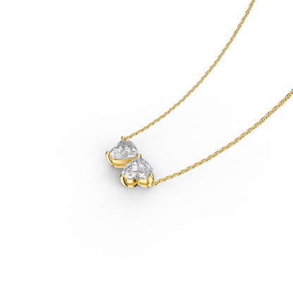 Gold Butterfly&Heart-shaped Necklace