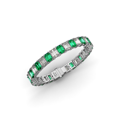 White Gold Emerald and Diamond Bracelet