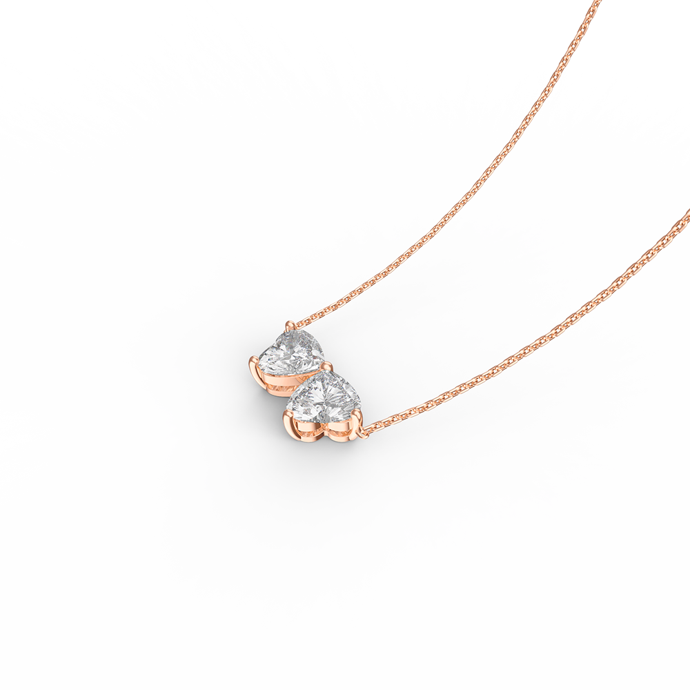 Herzförmige Halskette mit Schmetterling aus Roségold