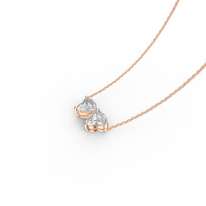 Rose Gold Butterfly&Heart-shaped Necklace