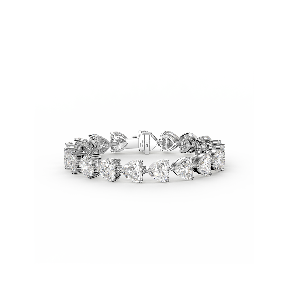 Heart-Shaped Cut Diamond Bracelet