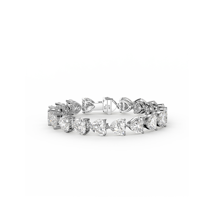 Heart-Shaped Cut Diamond Bracelet