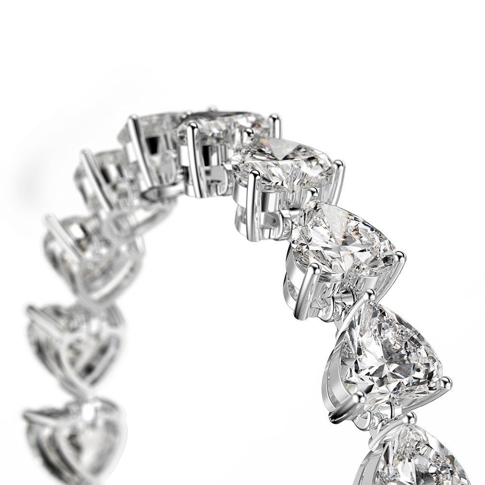 Heart-Shaped Cut Diamond Bracelet