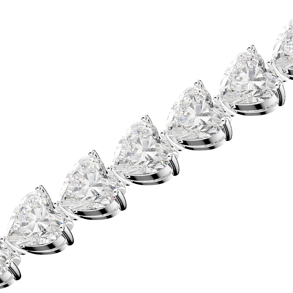 Heart-Shaped Cut Diamond Bracelet