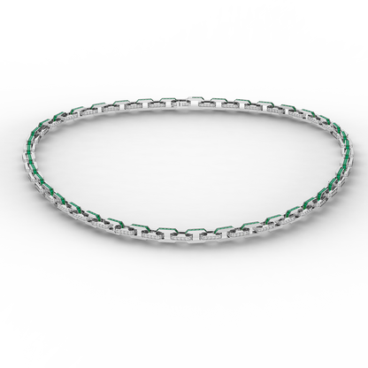 Platinum Necklace(Colorless and Emerald)