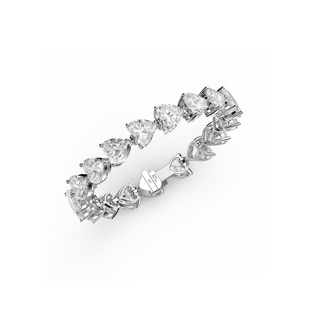 Heart-Shaped Cut Diamond Bracelet