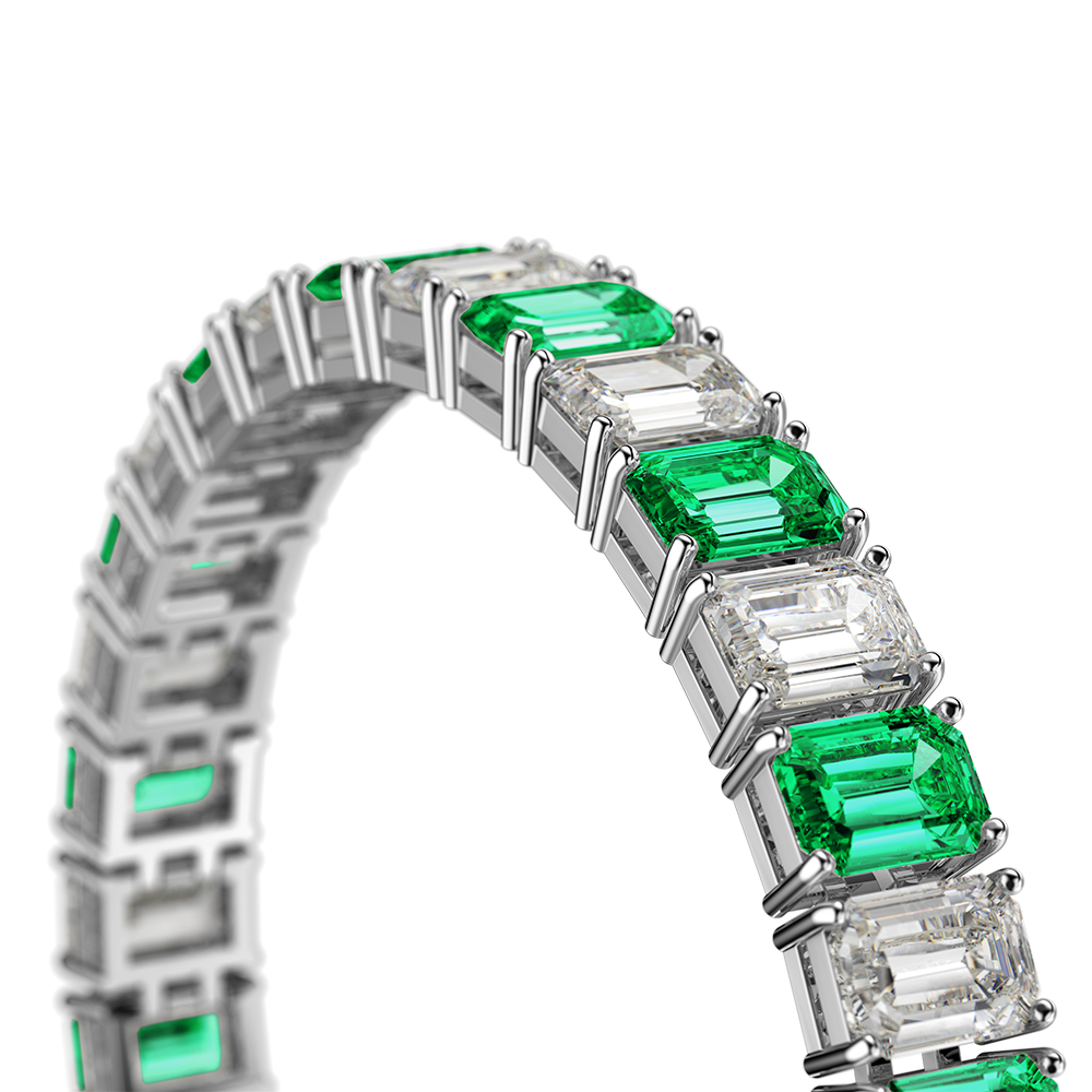 White Gold Emerald and Diamond Bracelet