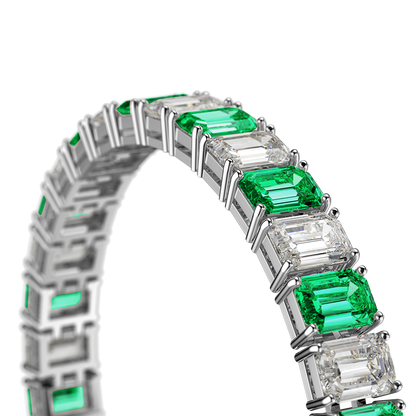 White Gold Emerald and Diamond Bracelet