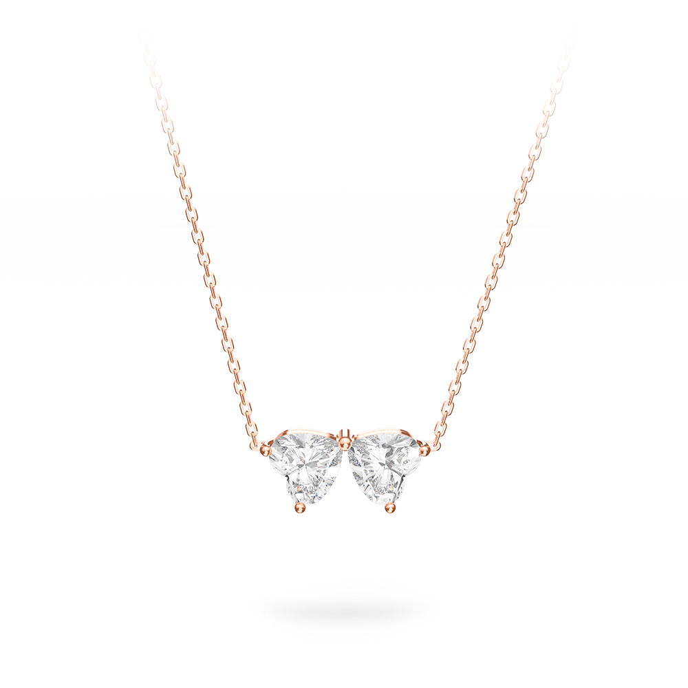 Rose Gold Butterfly&Heart-shaped Necklace