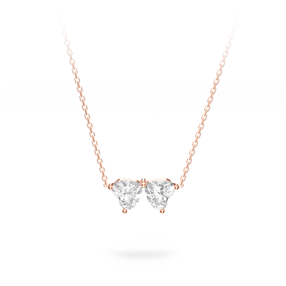 Rose Gold Butterfly&Heart-shaped Necklace