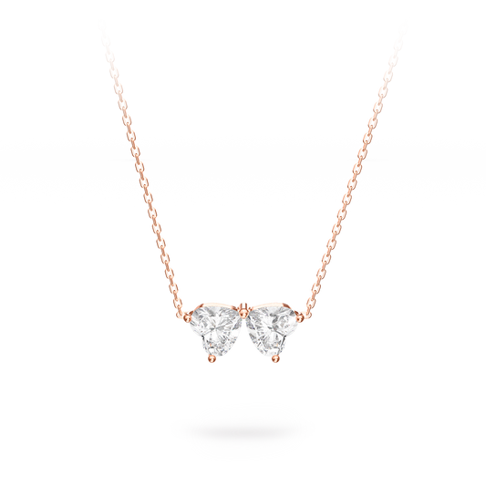 Rose Gold Butterfly&Heart-shaped Necklace