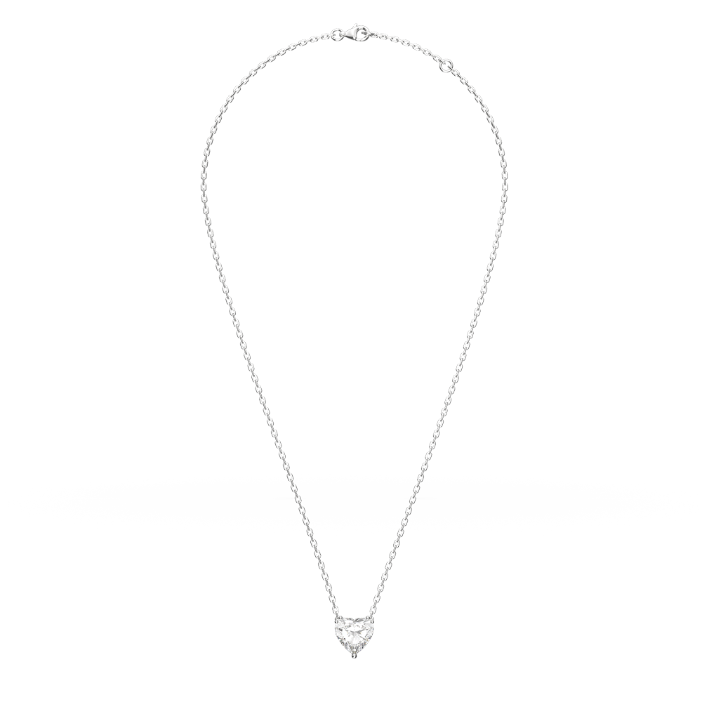 White Gold 3 Carat Heart-shaped Necklace