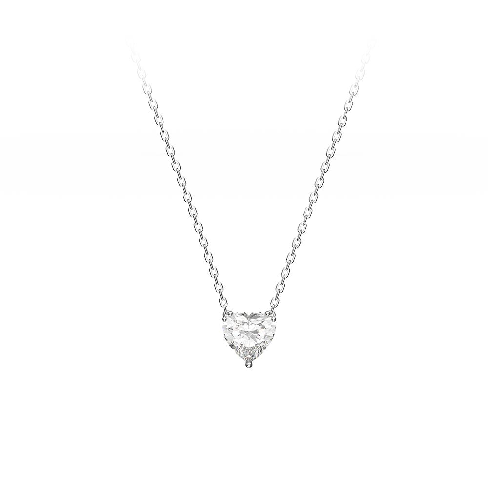 White Gold 3 Carat Heart-shaped Necklace