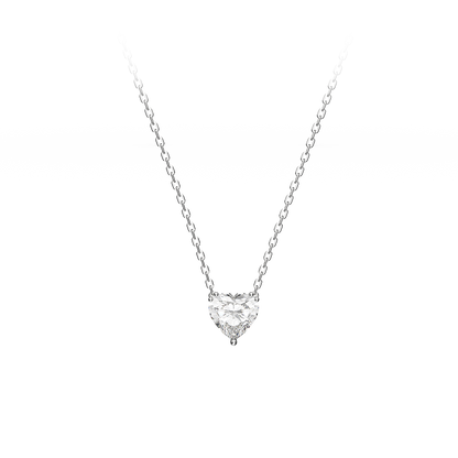 White Gold 3 Carat Heart-shaped Necklace