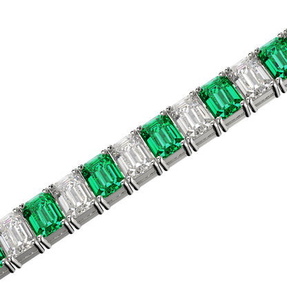 White Gold Emerald and Diamond Bracelet