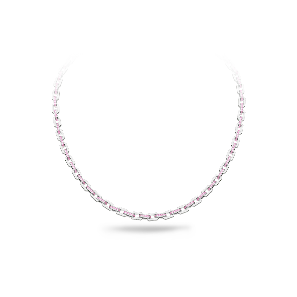 Platinum Necklace(Colorless and Pink)