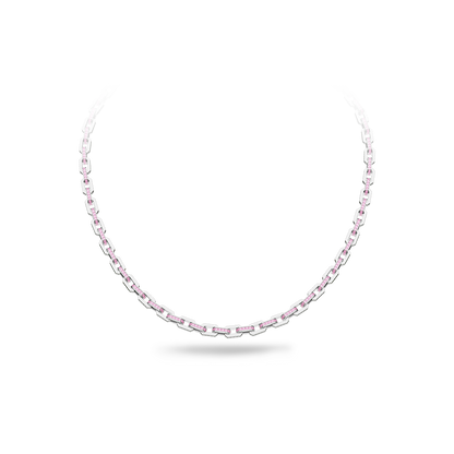 Platinum Necklace(Colorless and Pink)