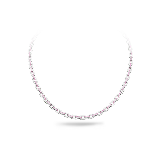 Platinum Necklace(Colorless and Pink)