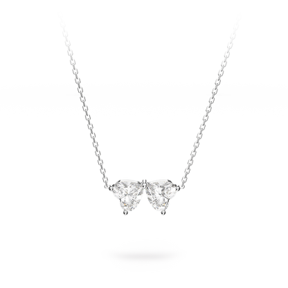 Platinum Butterfly&Heart-shaped Necklace