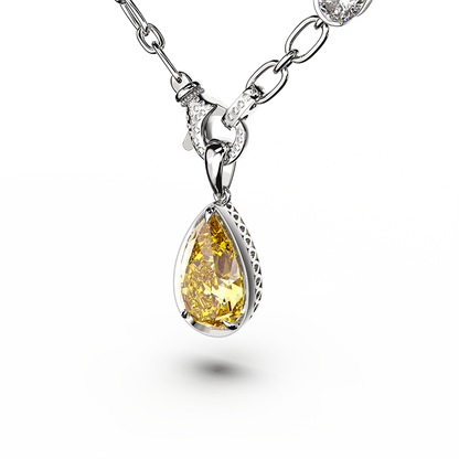 Gelbe Diamantkette mit Birnenschliff