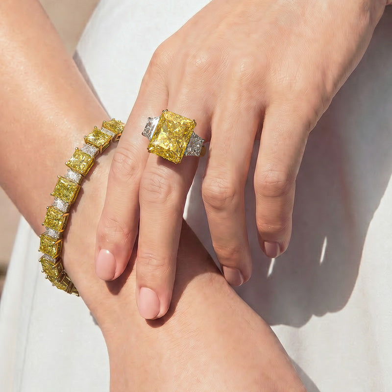 Two Tone Radiant Diamond Bracelet