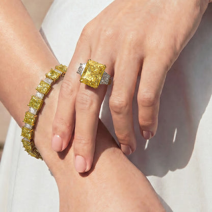 Two Tone Radiant Diamond Bracelet
