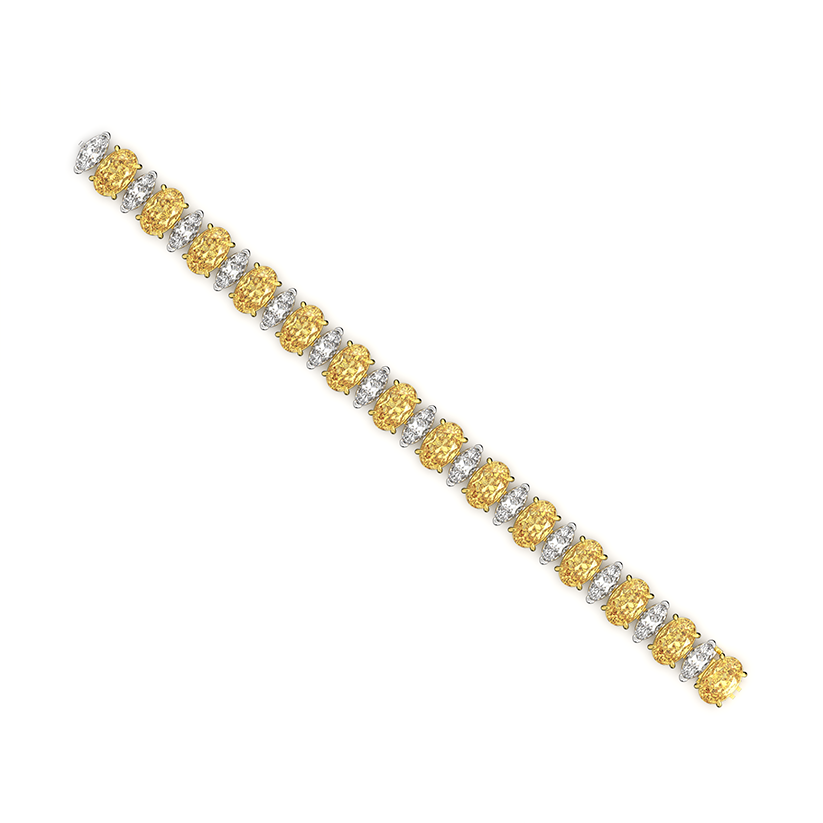 Weißgold Armband mit ovalen Marquise Diamanten
