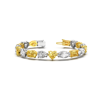 Weißgold Diamantarmband in verschiedenen Schliffformen