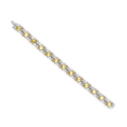 Zweifarbiges Diamantarmband mit drei Schliffarten