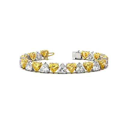 Two Tone Heart Cut Diamond Bracelet