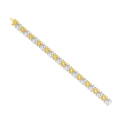 Two Tone Heart Cut Diamond Bracelet