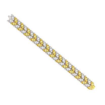 Zweifarbiges Diamantarmband mit Marquiseschliff