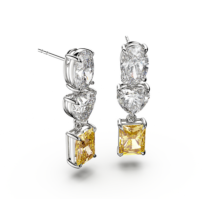 Zweifarbige Diamantohrringe mit drei Schliffarten