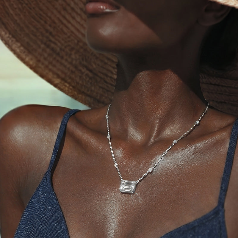 Diamantkette mit Smaragdschliff