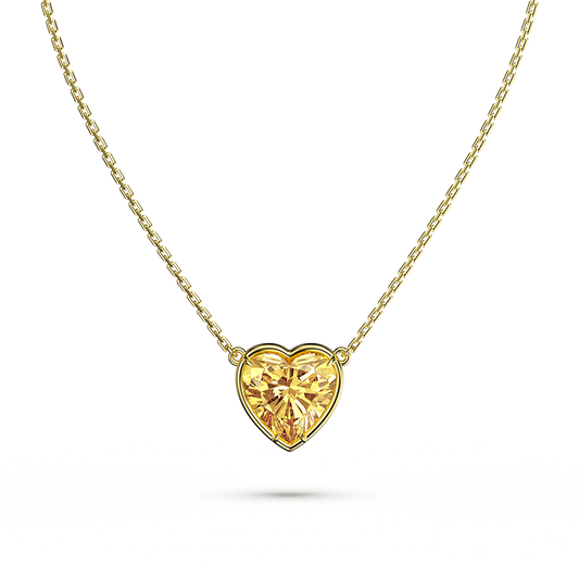 Heart-Shaped Yellow Diamond Necklace