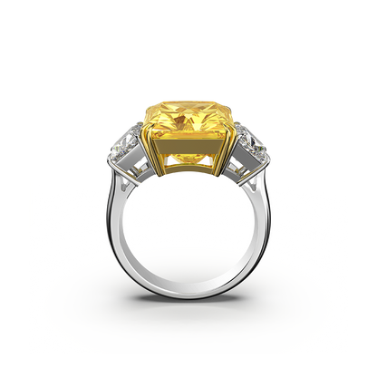 Weißgold Ring mit rechteckigem Diamanten