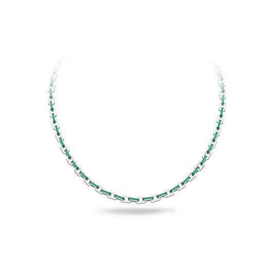 Platinum Necklace(Colorless and Emerald)