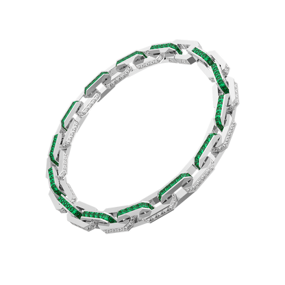 Platinum Bracelet(Colorless and Emerald)