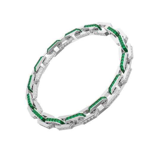 Platinum Bracelet(Colorless and Emerald)