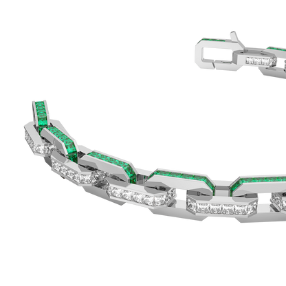 Platinum Bracelet(Colorless and Emerald)