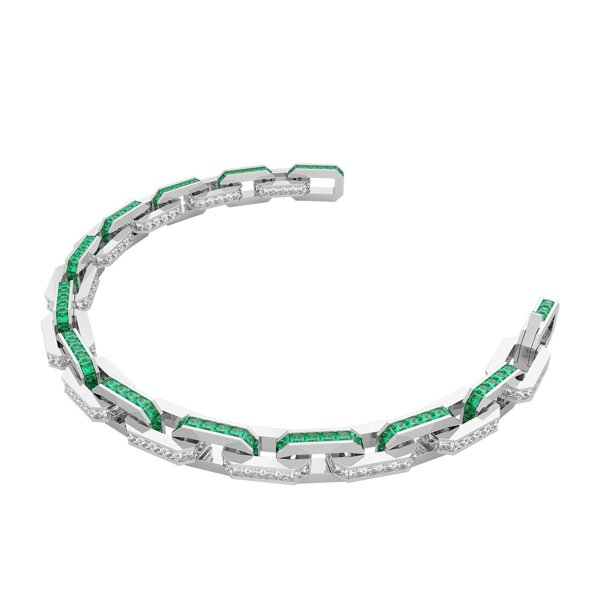 Platinum Bracelet(Colorless and Emerald)