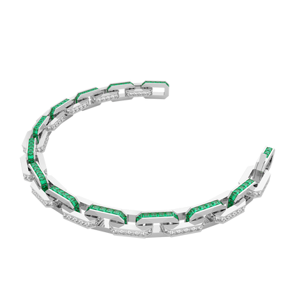 Platinum Bracelet(Colorless and Emerald)