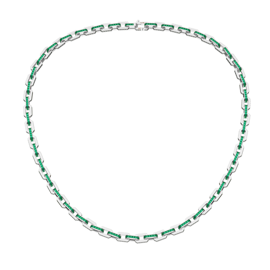 Platinum Necklace(Colorless and Emerald)