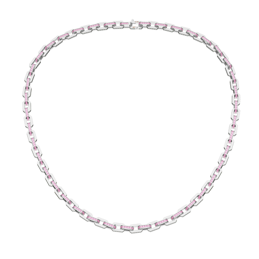 Platinum Necklace(Colorless and Pink)